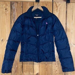 Abercrombie & Fitch Dark Blue Puffer Jacket